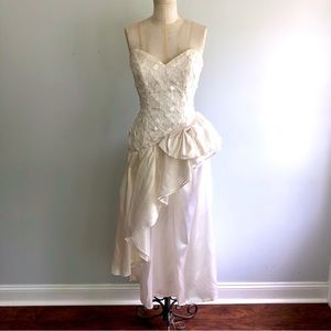 romantic vintage satin bridal gown
